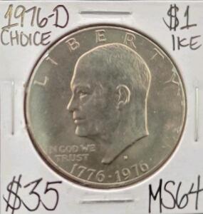 1976-D MS64Choice Mint State Ike Dollar