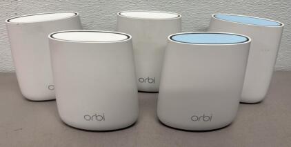 Lot Of 5 Netgear Orbi WIFI 5 Tri-Band Routers And Add-On Satellite (No Cords)