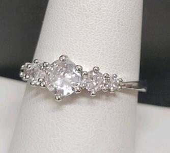 Beautiful Clear 5 Stone Ring, Size 8