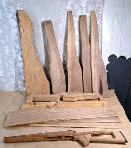 Lot Of (14) Pieces Of Wood For Firearm Stock Construction