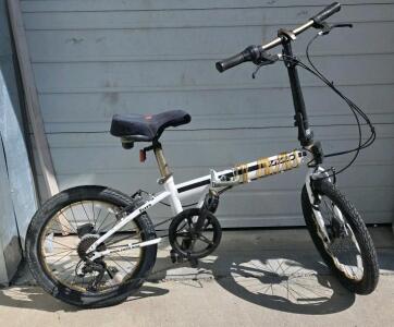 ZiZZO Ferro Folding Bicycle, 7-Speed, 20" Wheels, High-Tensile Steel Frame, White