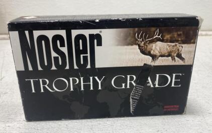 Nosler Trophy Grade 338 RUM 225gr AccuBond, Box of 20, 2975 fps, 4421 ft-lb