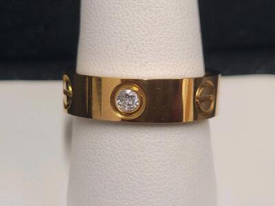Cartier Love Ring 18k Yellow Gold with Diamonds, Size 8