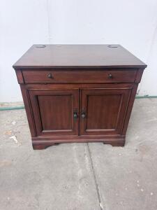 Coaster Wood Office Cabinet Printer Stand with Power Strip, Slide-Out Tray, Dual Doors, 36"x22"x30"