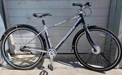 Forter V50 Step-Through Electric Bike, 250W Hub Motor, 700c Wheels, Single-Speed, Fenders,