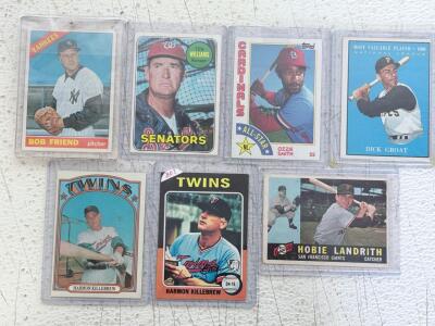 Vintage Topps Baseball Cards Mixed Lot (Killebrew, Landrith, Friend, Smith, Williams, Groat)