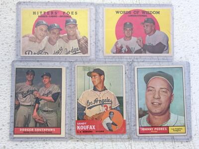 1961 Topps #207 "Dodger Southpaws" Baseball Card &ndash; Sandy Koufax & Johnny Podres