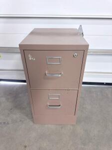 Metal 2-Drawer Vertical Filing Cabinet, Beige, 29" H x 18" W x 25" D