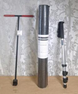 (1) 27"T Water Meter Key, (1) Heavy Duty Equipment Mat & (1) Manfrotto 3249 Monopod