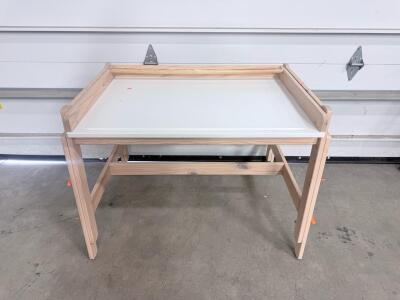 IKEA FLISAT Adjustable Children&rsquo;s Desk, Pine & White, 37"x24", Tilting Surface, 3 Heights