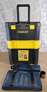 (1) Stanley 3-Piece Rolling Workshop W/ Assorted Camp Kitchen Accessories & (1) Danchel Outdoor Camp Oven