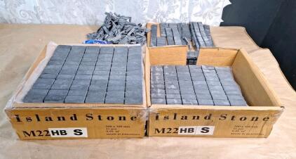 (17) 12" x 12" Inland Stone Black Basalt Tile Sheets & Assorted Pieces