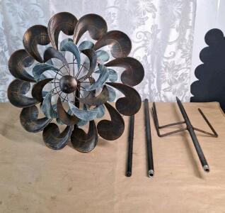 (1) Retro Metal Wind Spinner / Weather Vane For Yard and Garden, 84"T