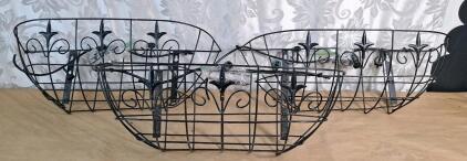 (3) Metal Wall Hanging Planter Baskets, Each Basket Is 24"L x 8"W x 8"D