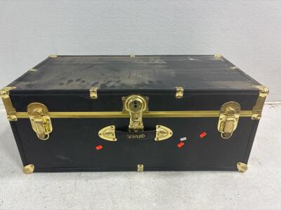 SWEARD ANTIQUE STEAMER TRUNK( (30inLx14.5inWx 12inH)