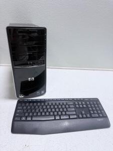 HP Desktop Tower with Logitech Wireless Keyboard, Optical Drive, Windows 7 Compatible