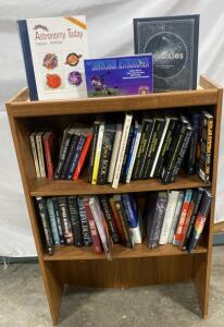 Astronomy & Space Science Library &ndash; 40 Book Collection, Wood Bookshelf, Cosmos, Burnham&rsquo;s Handbook
