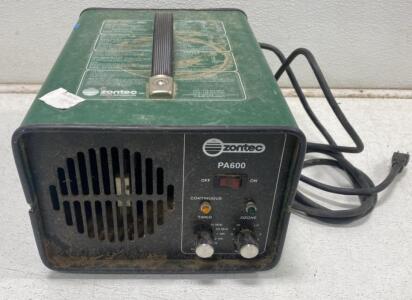 Zontec PA600 Ozone Generator, 600 mg/hr Output, 6,000 sq ft Coverage, Timer & Output Settings, 115V- Powers On