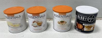 (4) 10 Cans of Dehydrated Food - Vegetables - Peanut Butter Powder and More