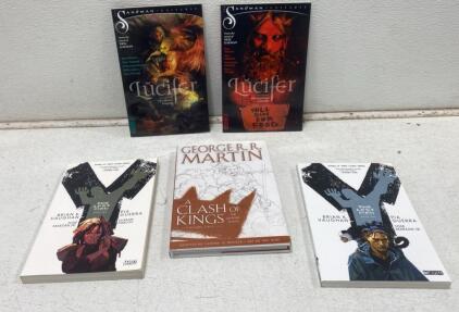 Graphic Novel Collection: "Lucifer" & "Y: The Last Man" Volumes 1 & 2, "A Clash of Kings"