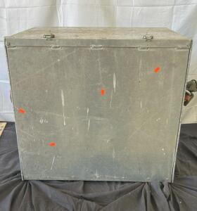 Metal box with leather handle