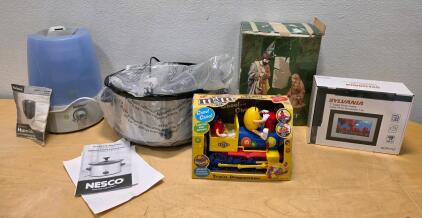 Lot of Household Electronics & Collectibles: Holmes Humidifier, Nesco Slow Cooker, Sylvania 7" Frame