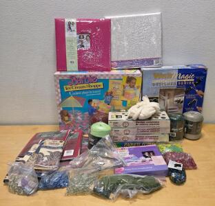 Barbie Ice Cream Shoppe Playset, WallMagic Kit, Scrapbooks, Beads, Yarn &ndash; Mixed Craft Lot