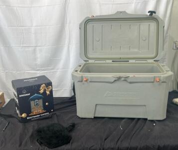 Ozark Trail hard-sided cooler features a 52-quart capacity Birdsnap branded smart bird feeder camera featuring 2K HD (1) Saddlemen motorcycle seat pad features a black textured mesh surface and adjustable mounting straps.
