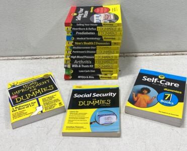 Lot of 15 "For Dummies" Books on Health, Finance, and Home Improvement