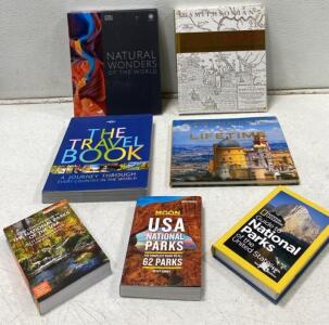 Lot of 7 Travel & Reference Books: Natural Wonders, Great Maps, National Parks Guides