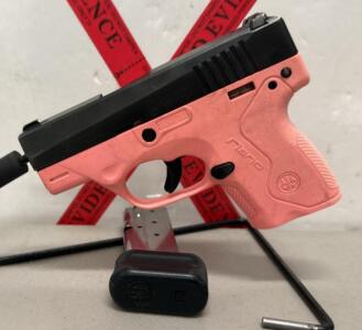 Beretta BU9 Nano 9mm Pistol, Pink Frame, Subcompact, 1 Magazine, Serial NU092781