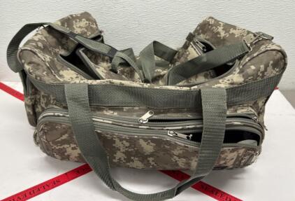 Digital Camouflage Tactical Duffle Bag, Water Resistant, Multiple Compartments, 23"x12"x11"