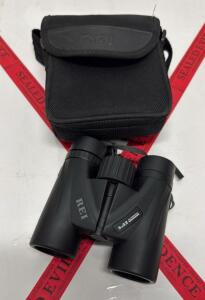 REI 8x32 WP Binoculars with Case and Strap, Serial #AB232459