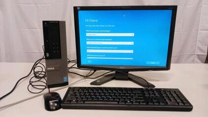 Dell OptiPlex 3020 SFF i5-4590 3.3GHz Desktop, Acer x193w 19" Monitor, Keyboard, Mouse Bundle