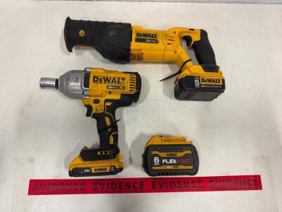 DeWalt DCS380 Reciprocating Saw & DCF899 Impact Wrench with Batteries