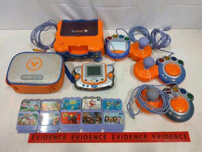 VTech V.Smile TV Learning Bundle: Console, Pocket, 11 Games, 3 Joysticks, Carry Case, RCA Cables
