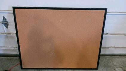 Quartet 48"x36" Cork Bulletin Board, Black Frame, Wall Mount, Standard Fiberboard Backing (R-4)