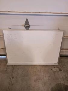 Combination Whiteboard and Cork Bulletin Board, 36" x 18", Aluminum Frame, Marker Tray (R-4)