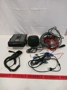 Motorola APX 7500 Mobile Two-Way Radio Base System with Microphone, External Speaker & Cabling