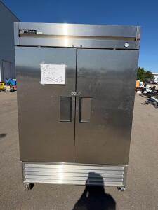 True T-49 2-Door Reach-In Commercial Refrigerator, 49 cu. ft., Stainless, Bottom Compressor, Casters