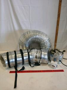 8" Inline Duct Fan Ventilation Kit with Century Digital Timer, Flexible Ducting, 400&ndash;500 CFM