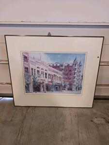 M Bangerter 1990 Signed Limited Edition Urban Street Scene Print, 85/350, Framed Art (R-4)