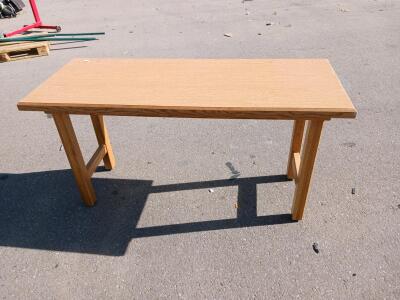 Solid Wood Rectangular Bench, 60" L x 16" W x 18" H, Light Natural Finish