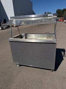 Heritage Mobile Cold Food Well Buffet Table with Sneeze Guard, 60" L x 26.5" W x 36" H