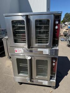 Southbend Marathoner Gold Double Stack Gas Convection Oven, Manual Controls, Casters, Glass Doors