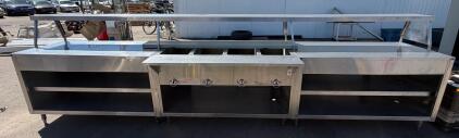 Duke Aerohot 4-Well Stainless Steel Electric Steam Table with Sneeze Guard and Lower Storage