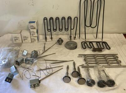 Commercial Kitchen Parts Lot - Solenoid Valves, Vacuum Breakers, Heating Elements, Thermostats, Valves ( R8)