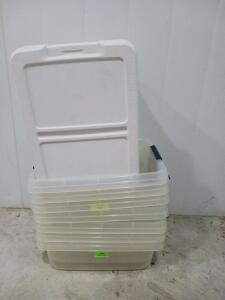 (7) Shoe Box Size Container With (14) Lids