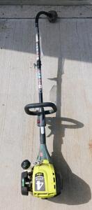 Ryobi RY34420 4-Cycle 30cc Gas String Trimmer, 17" Cutting Width, Curved Shaft