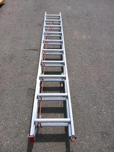 Werner D1120-2 20 ft Aluminum Extension Ladder, 200 lb Capacity, Type III, 2-Section